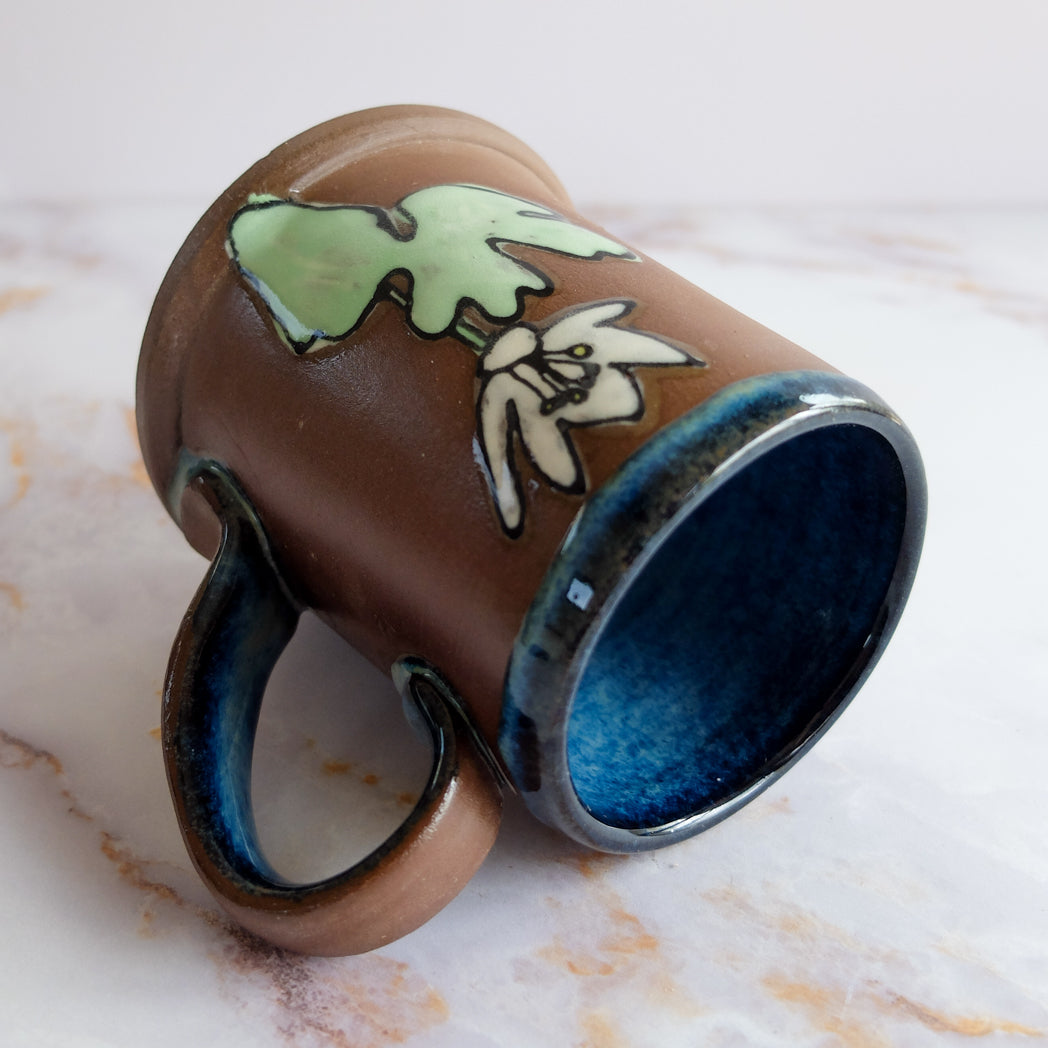 Bloodroot botanical illustration mug