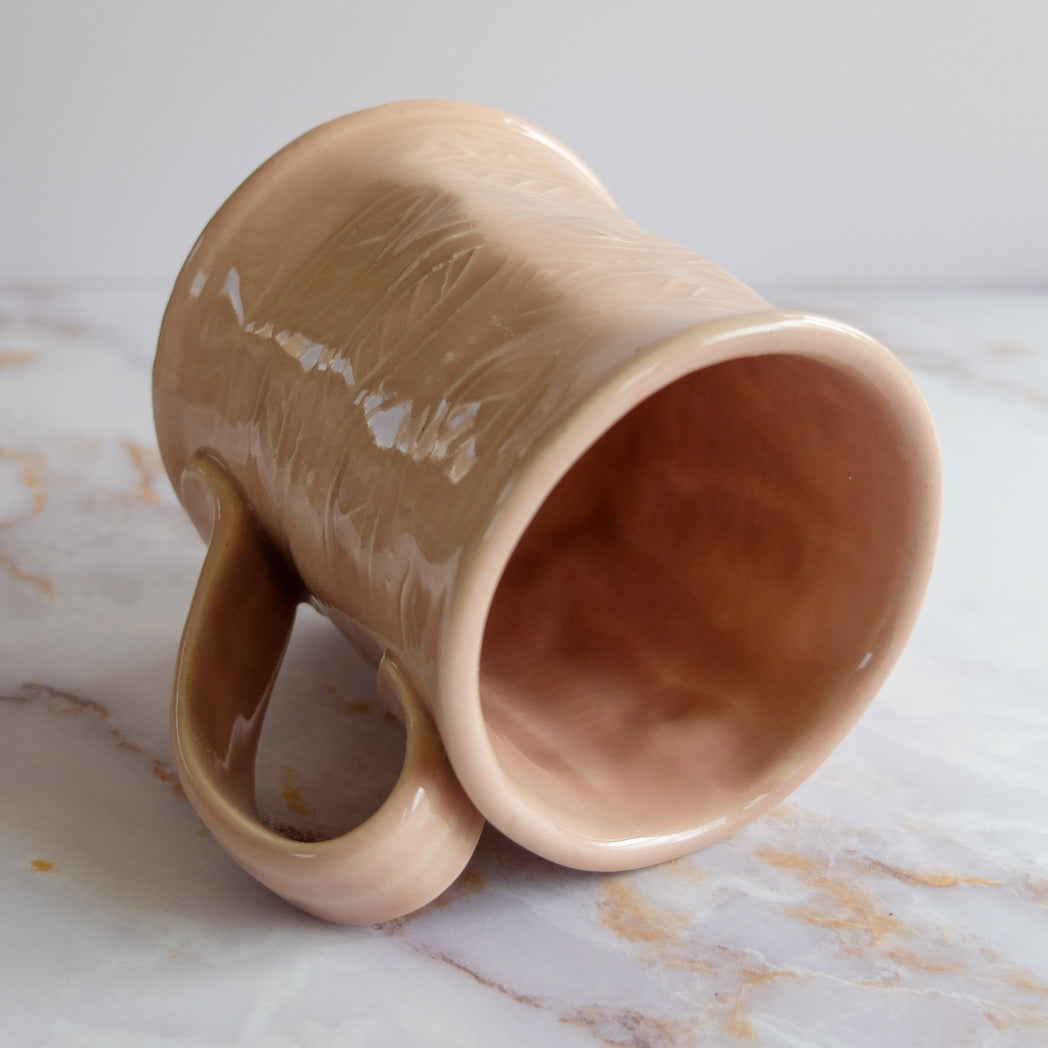 Stamped and Textured Pink Mug