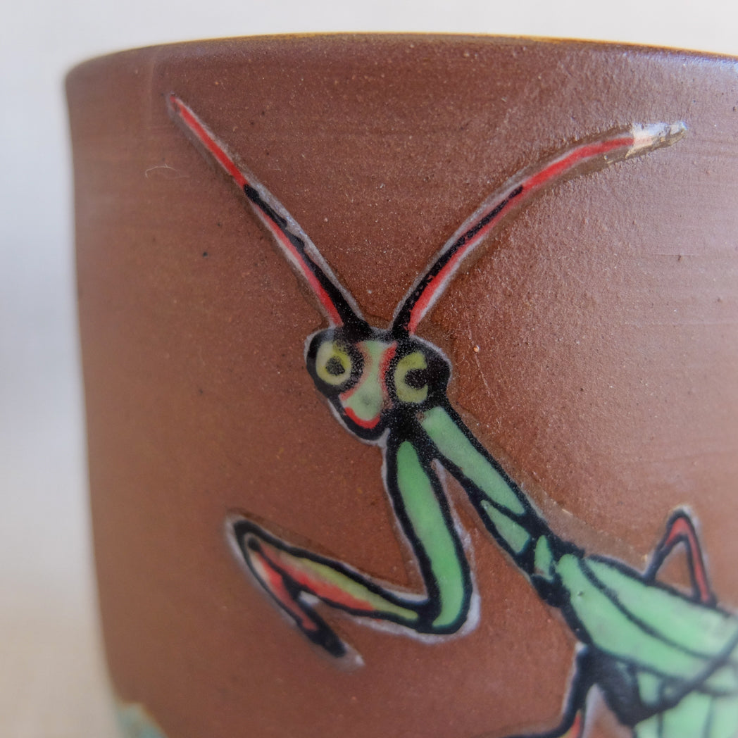Praying Mantis Insect Illustration Mug