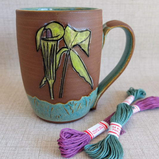 Jack In The Pulpit, Red Clay, Handmade Mug