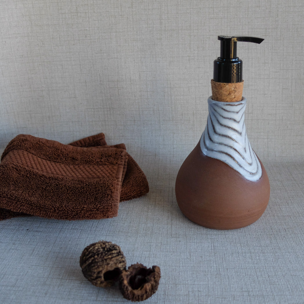 Carved Contrast Soap Bottle