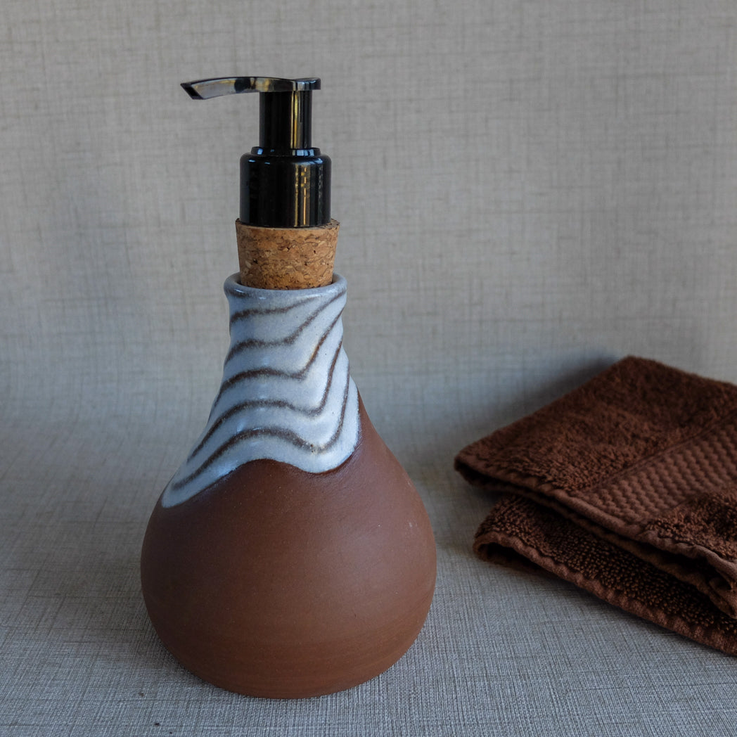 Carved Contrast Soap Bottle